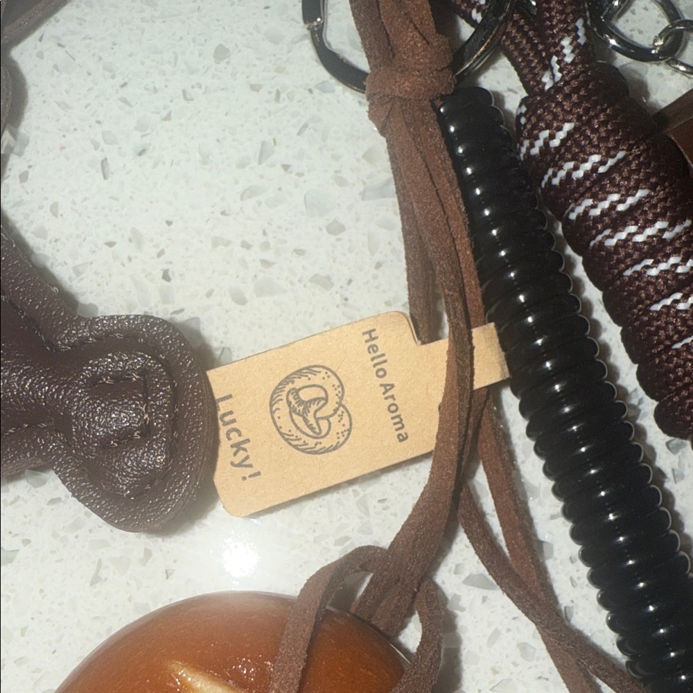 Brown Teddy Vegan Leather Keychain/Purse Charm Accessory - Picture 2 of 4